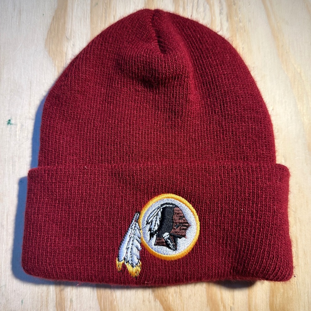 NFL Washington Redskins Beanie Hat Burgundy Knit Cuffed Winter Cap OS